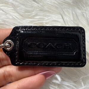 2” COACH Black Fob Bag Charm Hang tag Hangtag